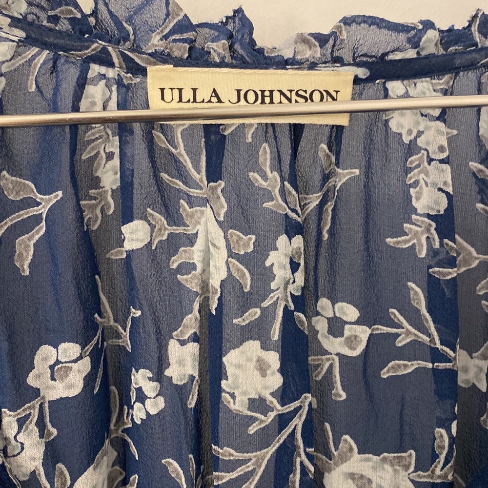 Ulla Johnson Blue Floral Print Silk Dress Size 0 - Picture 2 of 4
